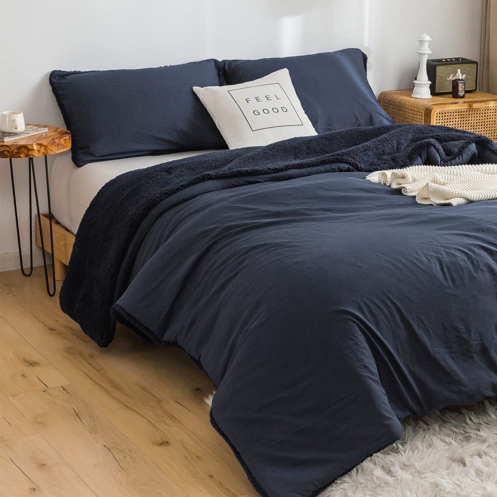 Warm Comforter Queen Size Sherpa Comforter Set Fuzzy Bedding Comforters