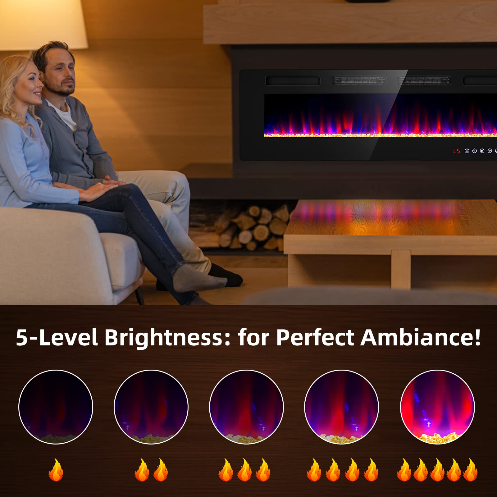 Wall Fireplace for Living Room-Fireplace Freestanding