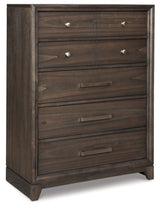 Brueban Transitional Contemporary 5 Drawer Chest with Dovetail Construction