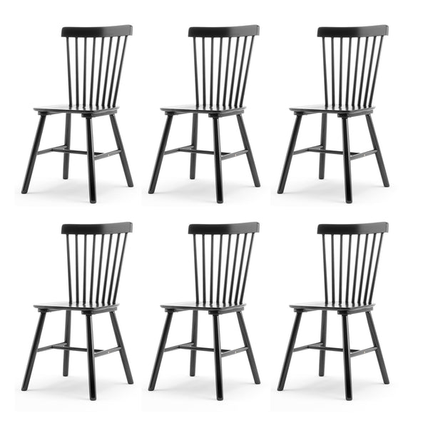 Windsor Dining Chair, Dining Chairs Set of 6, Spindle Back Wood Dining Chair