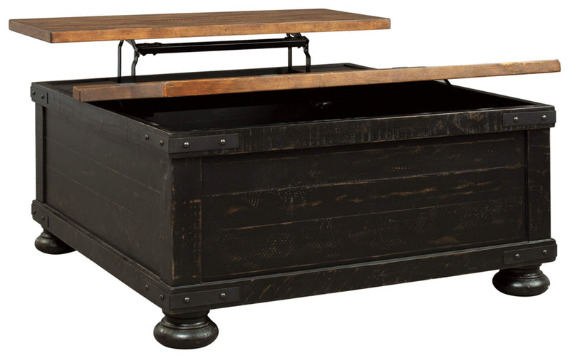 Valebeck Farmhouse Lift Top Coffee Table, 36 in x 36 in x 18 in & Valebeck Farmhouse Rectangular End Table with Storage