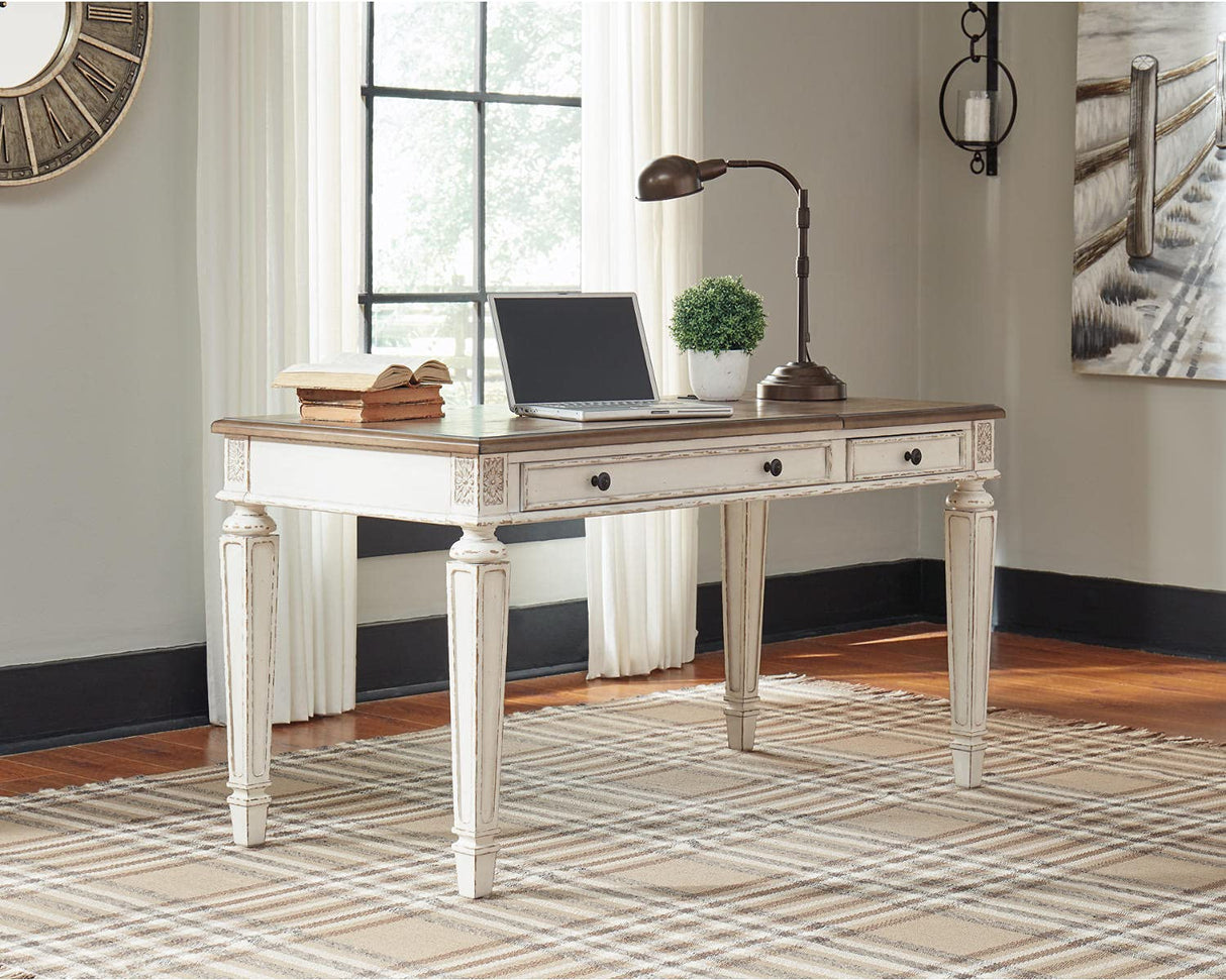 Signature Design by Ashley Realyn French Country 60" Home Office Lift Top Desk with USB Charging