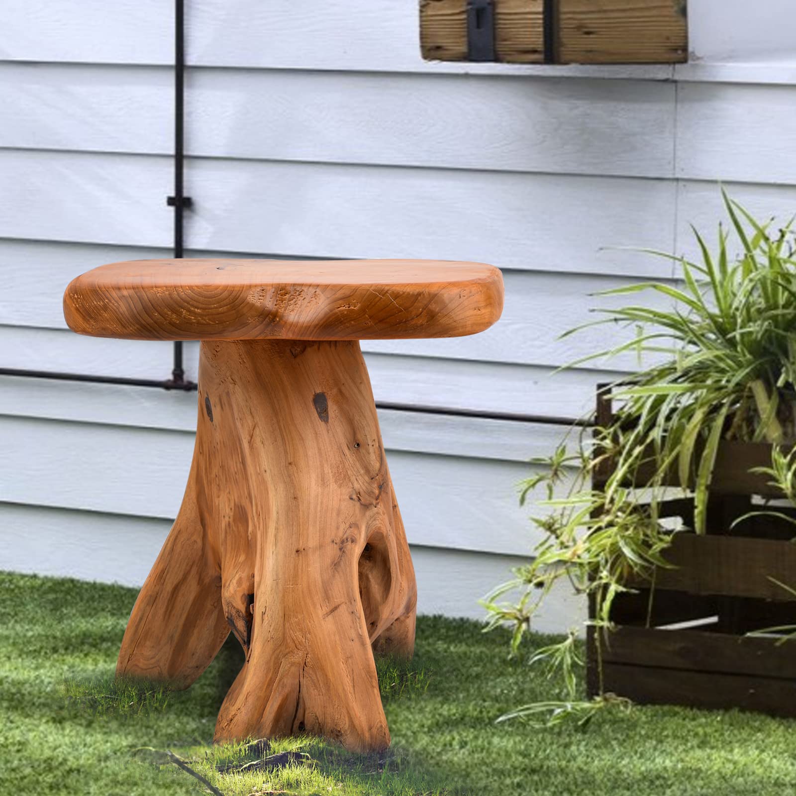 Small Side Table, Unique Design Live Edge Wood Stool