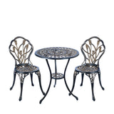 3 Piece Bistro Set ,Outdoor Patio Set, Anti-Rust Cast Aluminum Bistro Set