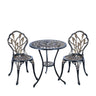 3 Piece Bistro Set ,Outdoor Patio Set, Anti-Rust Cast Aluminum Bistro Set