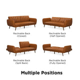 Brittany Futon, Convertible Sofa & Couch, Camel Faux Leather Sofas