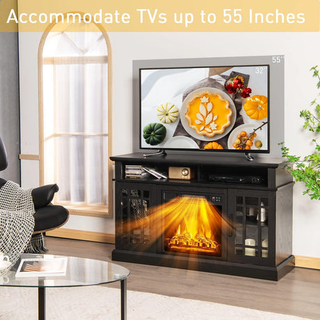 Modern 48 Inch Electric Fireplace TV Stand