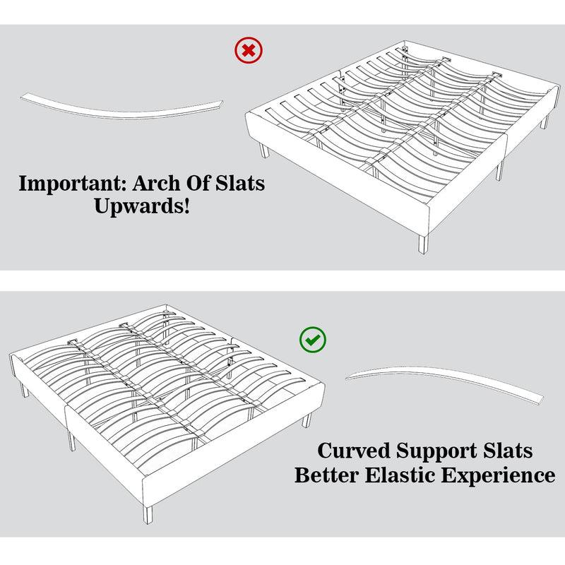 King Size Bed Frame/Upholstered Platform Bed Frame/Mattress Foundation/No Box Spring