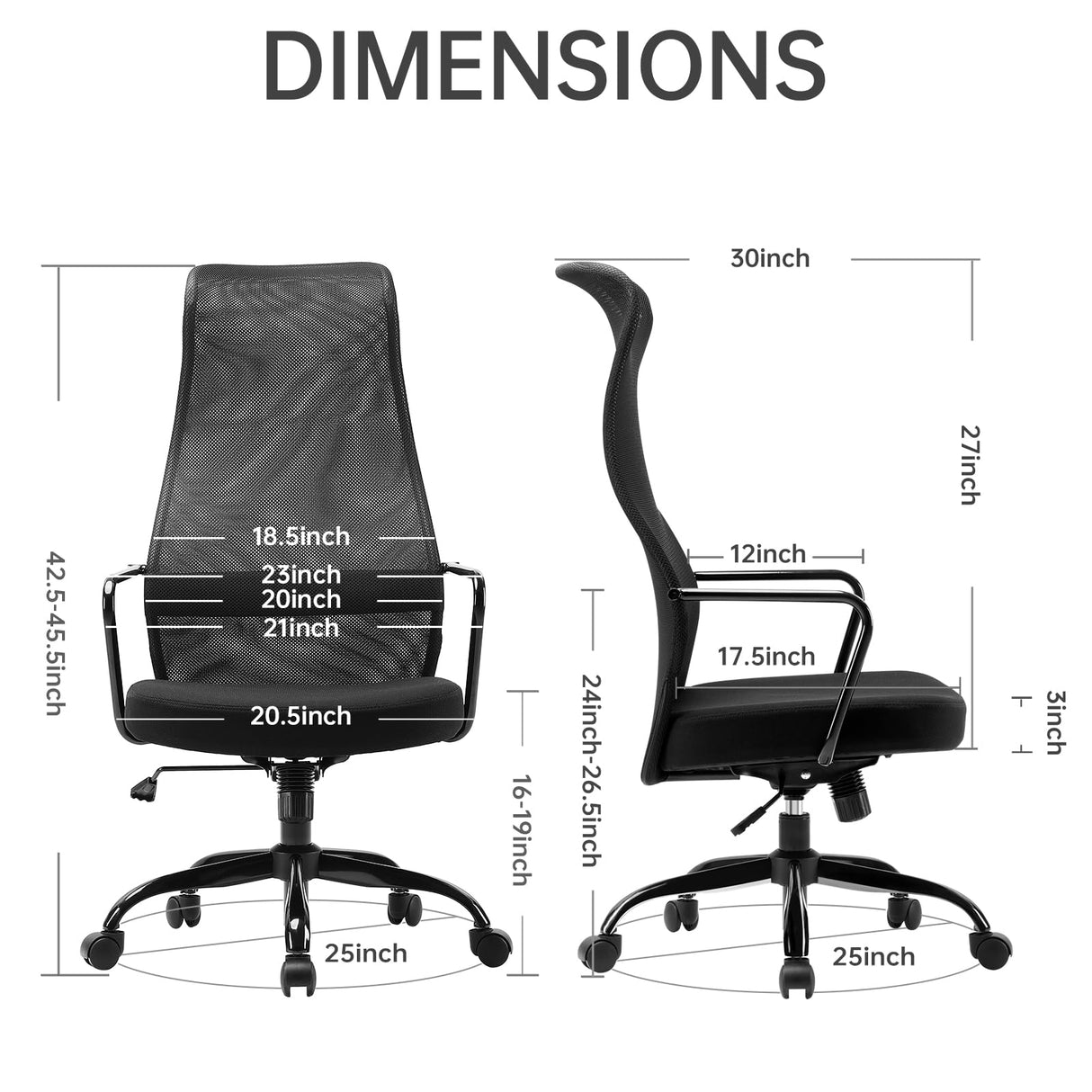 M101C Ergonomic Office Chair-High Back Mesh Office Chair