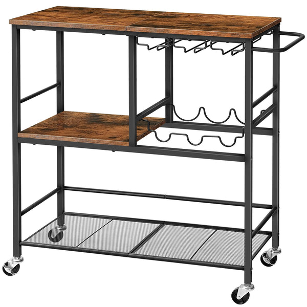 Bar Cart for The Home, 29.5 inches 3-Tier Serving Cart with Wheels