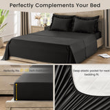 Queen Bed in a Bag 7 Pieces Comforter Set Queen, Ruffle Bedding Comforter Set Black