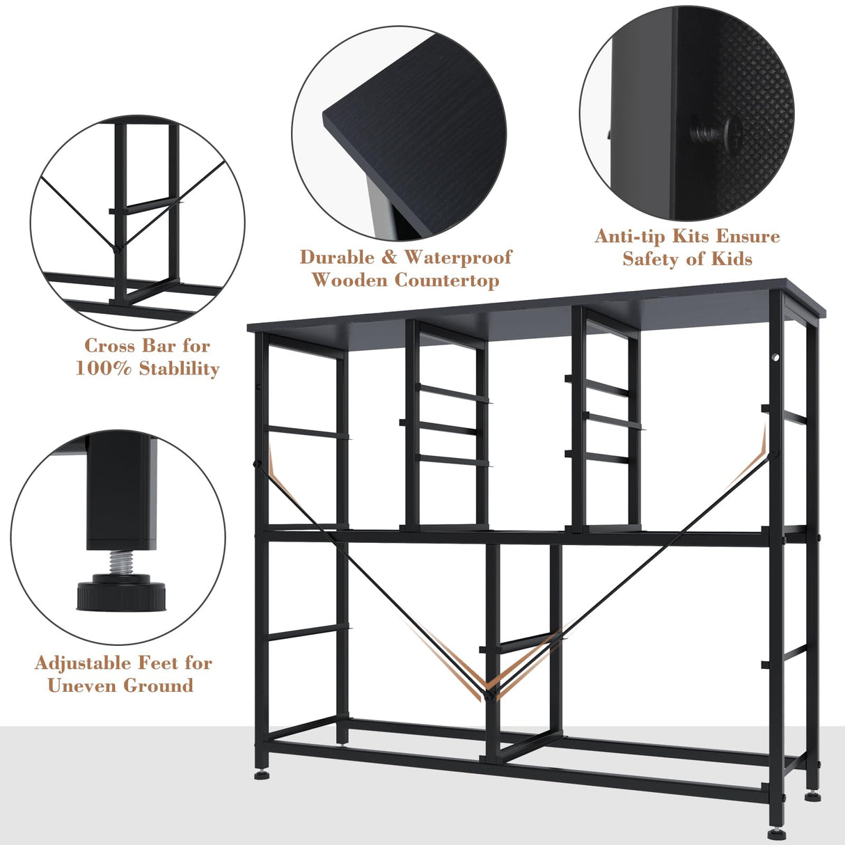 11 Drawers Dresser for Bedroom Wide Dressers & Chests of Drawers with Wood Top