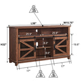 Farmhouse TV Stand for 65+ Inch TV, Industrial & Farmhouse Media Entertainment Center