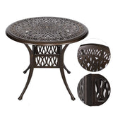 35" Outdoor Dining Table, Patio Cast Aluminum Table, Bistro Round Table