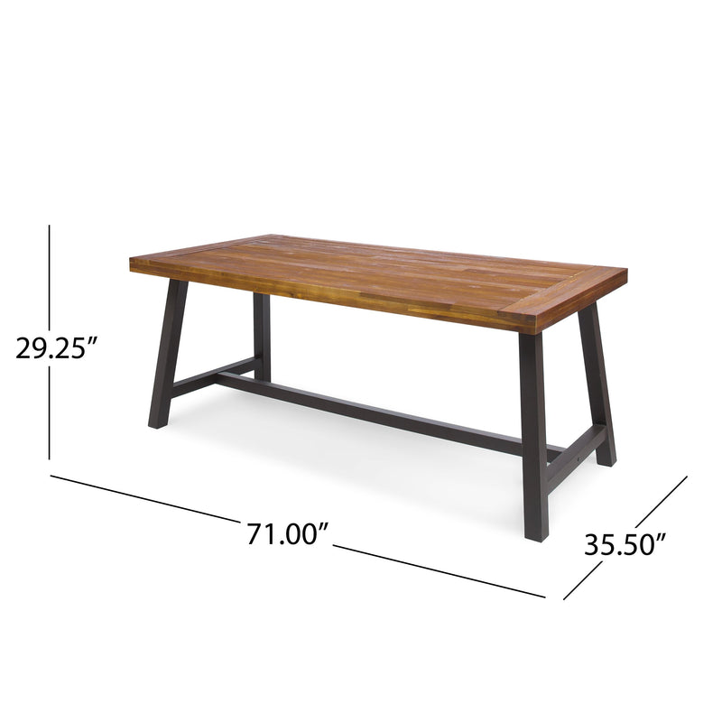 Carlisle Outdoor Dining Table with Iron Legs