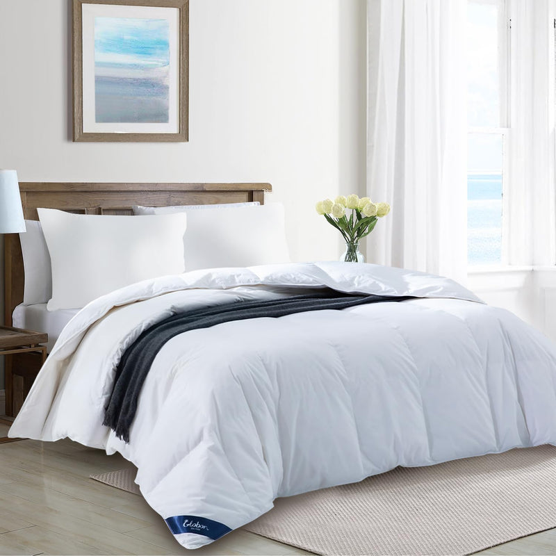 Ultra-Soft Lightweight Down Feather Comforter King Size,Breathable Thin Blanket Duvet
