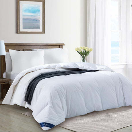 Ultra-Soft Lightweight Down Feather Comforter  Breathable Thin Blanket Duvet Insert