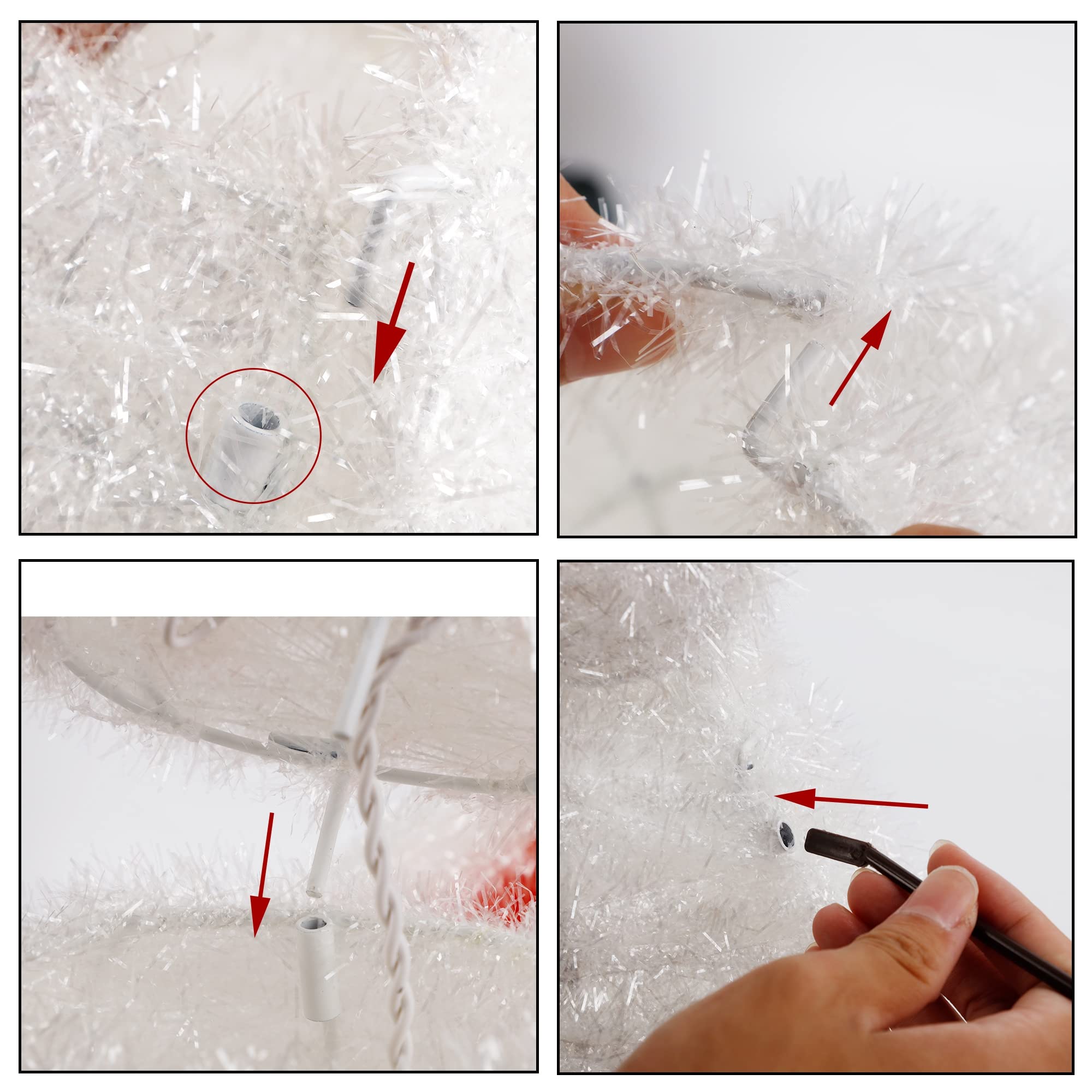 Lighted Christmas Tinsel Snowman Decorations