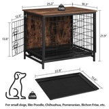 Dog Crate Furniture, Wooden Dog Kennel with Removable Tray, Heavy-Duty Dog Cage