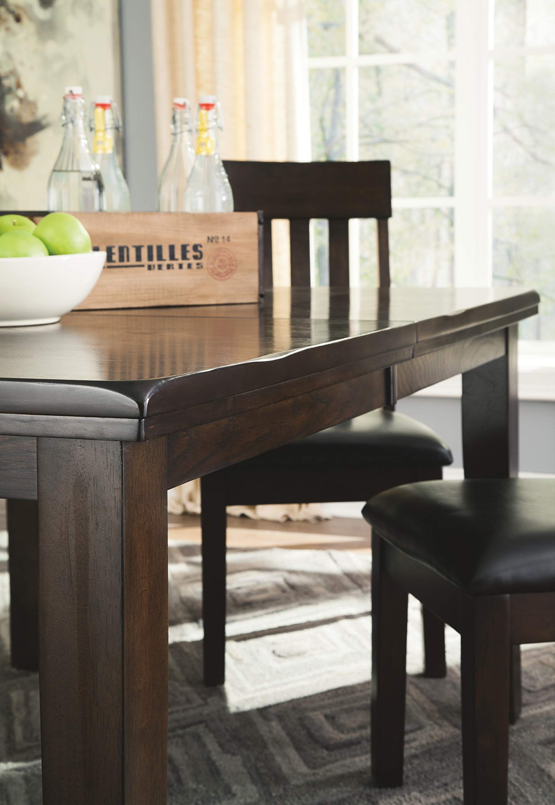 Haddigan Traditional Rectangular Dining Extension Table, Seats up to 8