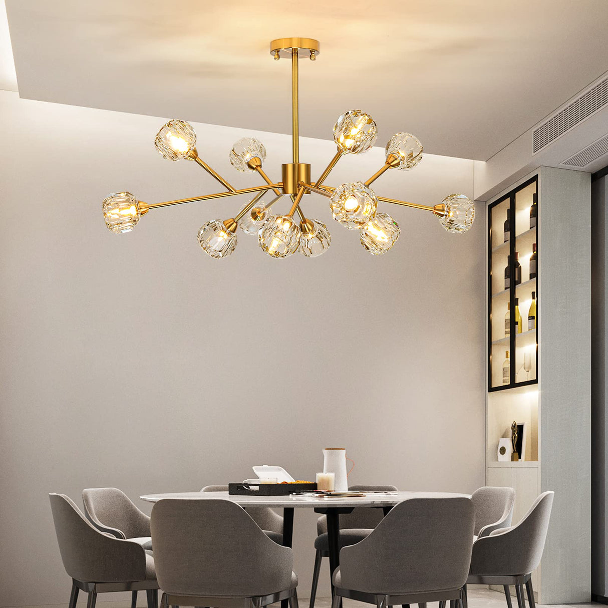 Sputnik Chandeliers Modern Crystal Pendant