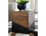 Trailbend Eclectic Accent End Table, Brown & Gunmetal