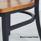 Black Metal Dining Chairs Set of 2 Heavy Duty Kitchen Chairs Fully Assembled