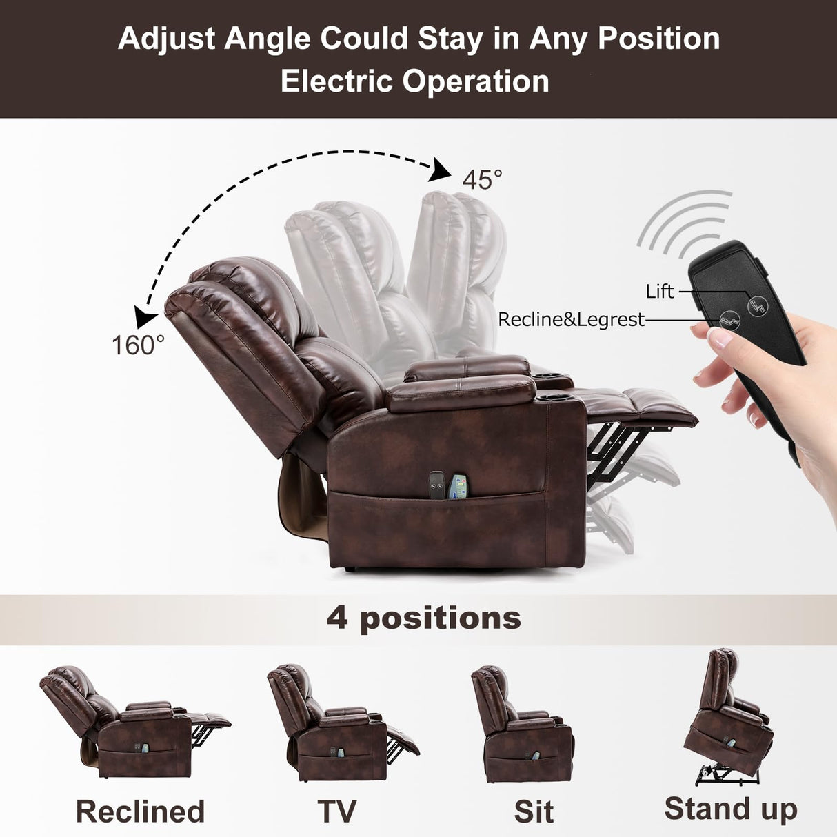 Power Lift Recliner Chairs for Elderly Big Heated Massage Recliner Sofa