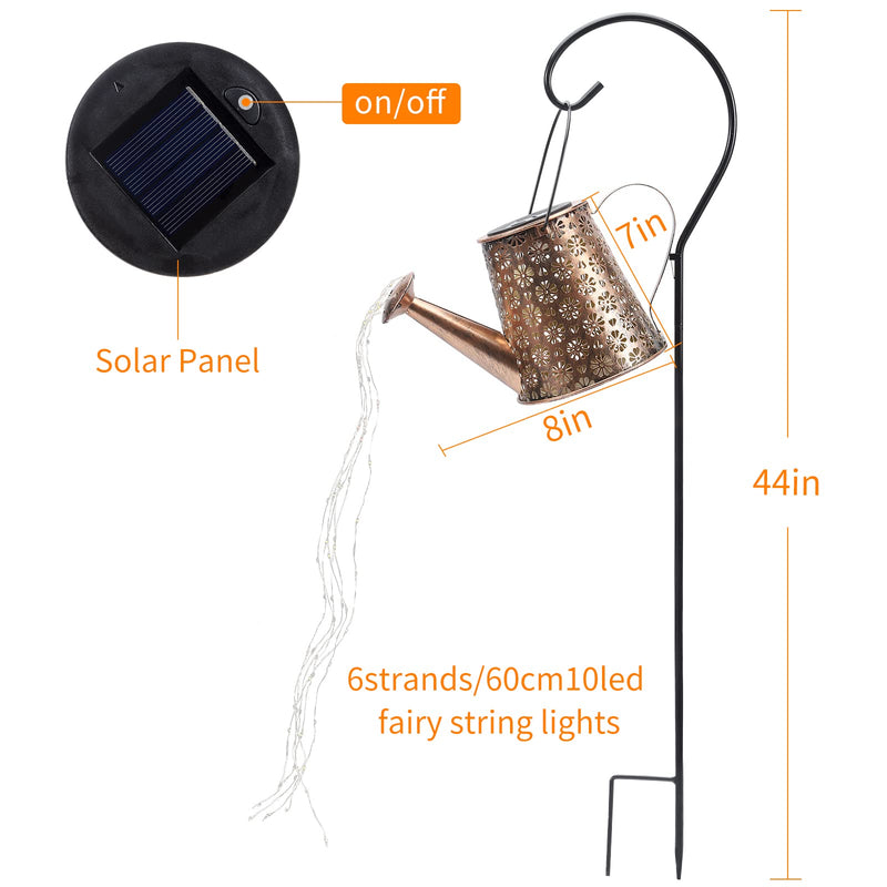 Solar Lights Outdoor Garden Decor, Large Hanging Lantern Waterproof Watering