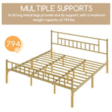 13 inch King Size Metal Bed Frame with Headboard and Footboard Platform