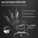 Gaming Chair, Computer Chair with Footrest and Lumbar Support