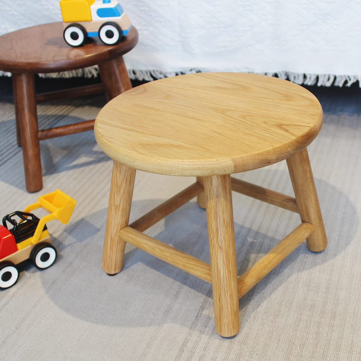 Kids Stool, Milking Stool, USA Grown Oak, Plant Stand, Solid Wood Stool