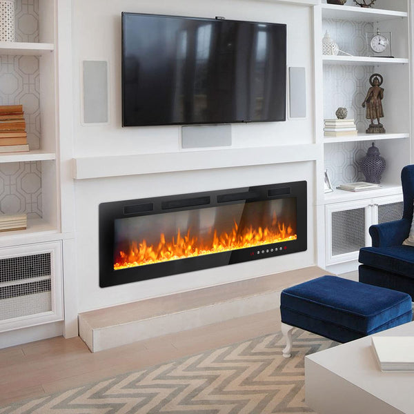 50 inch Electric Fireplace Recessed and Wall Mounted