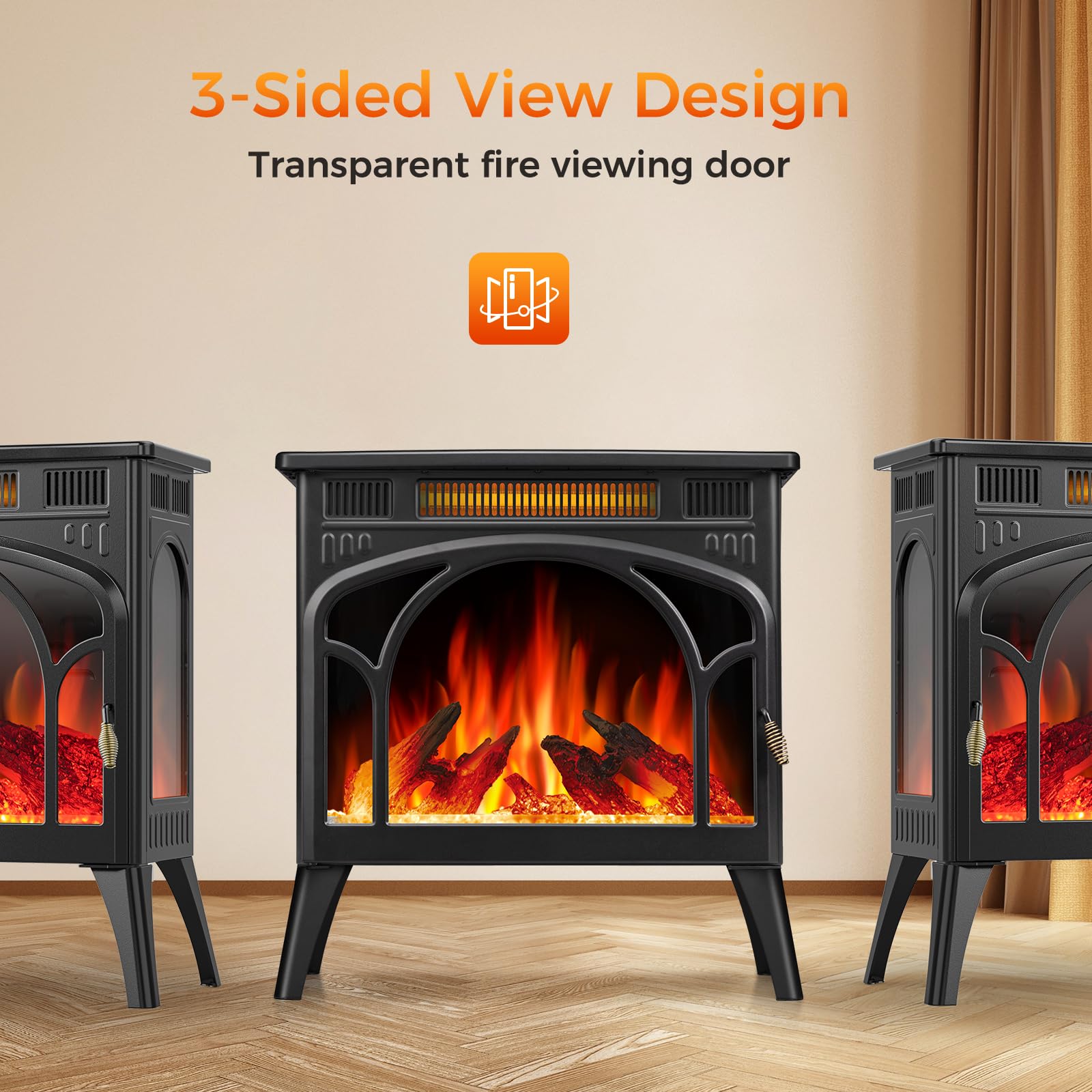 Realistic Flame Electric Fireplace Stove