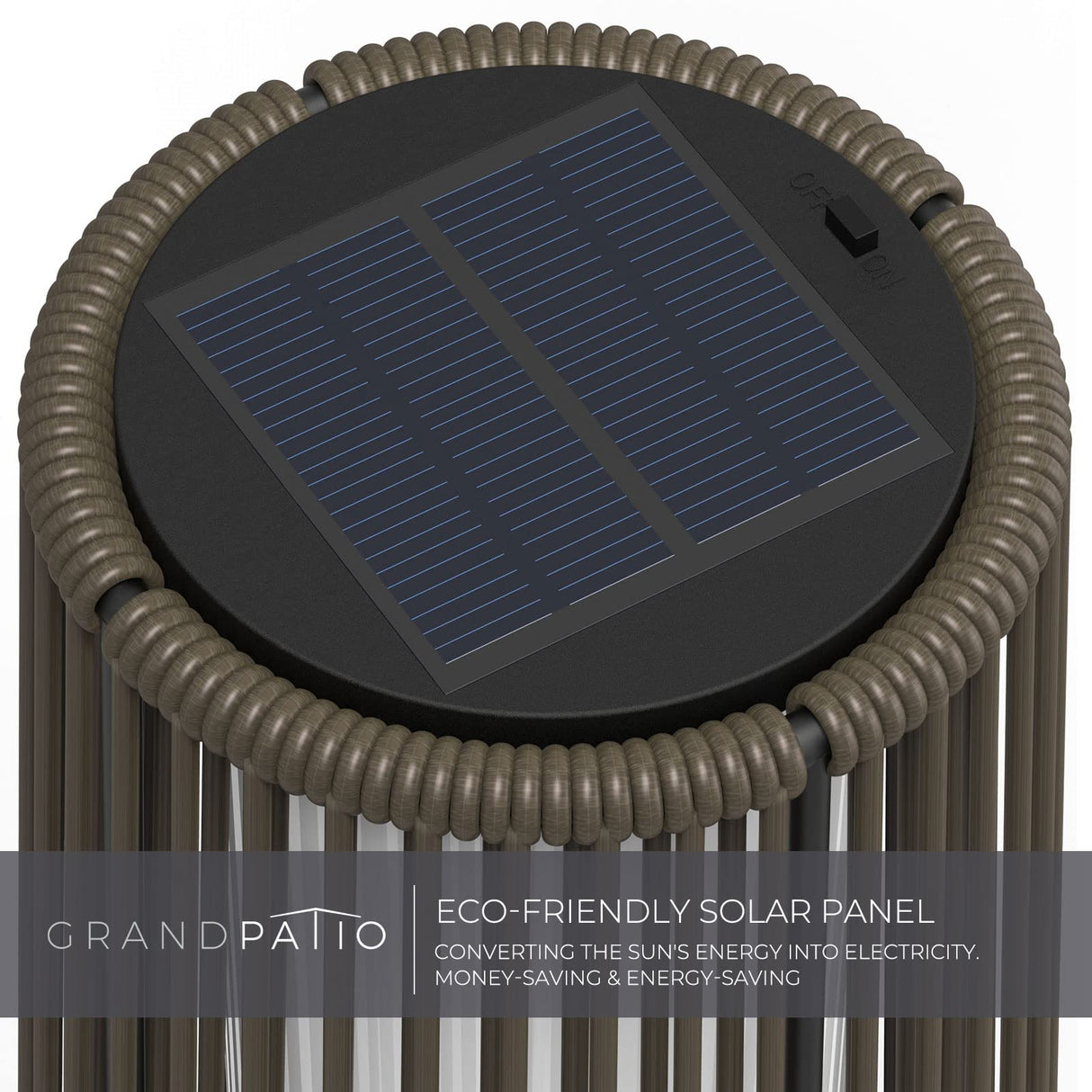 Outdoor Solar Lamp Resin Wicker Solar Light for Yard, Garden and Pathway