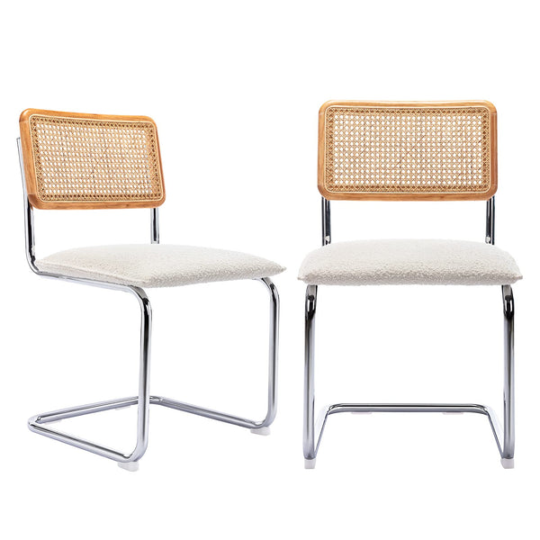 Rattan Dining Chairs with Cane Backrest