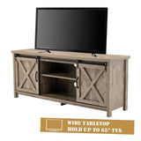 58" Farmhouse TV Stand for TVs up to 65 inch, Entertainment Center TV Cabinet