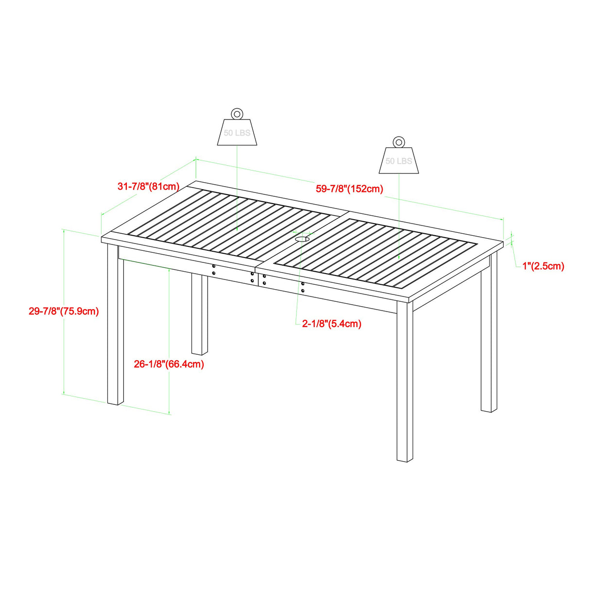 Slatted Outdoor Dining Table