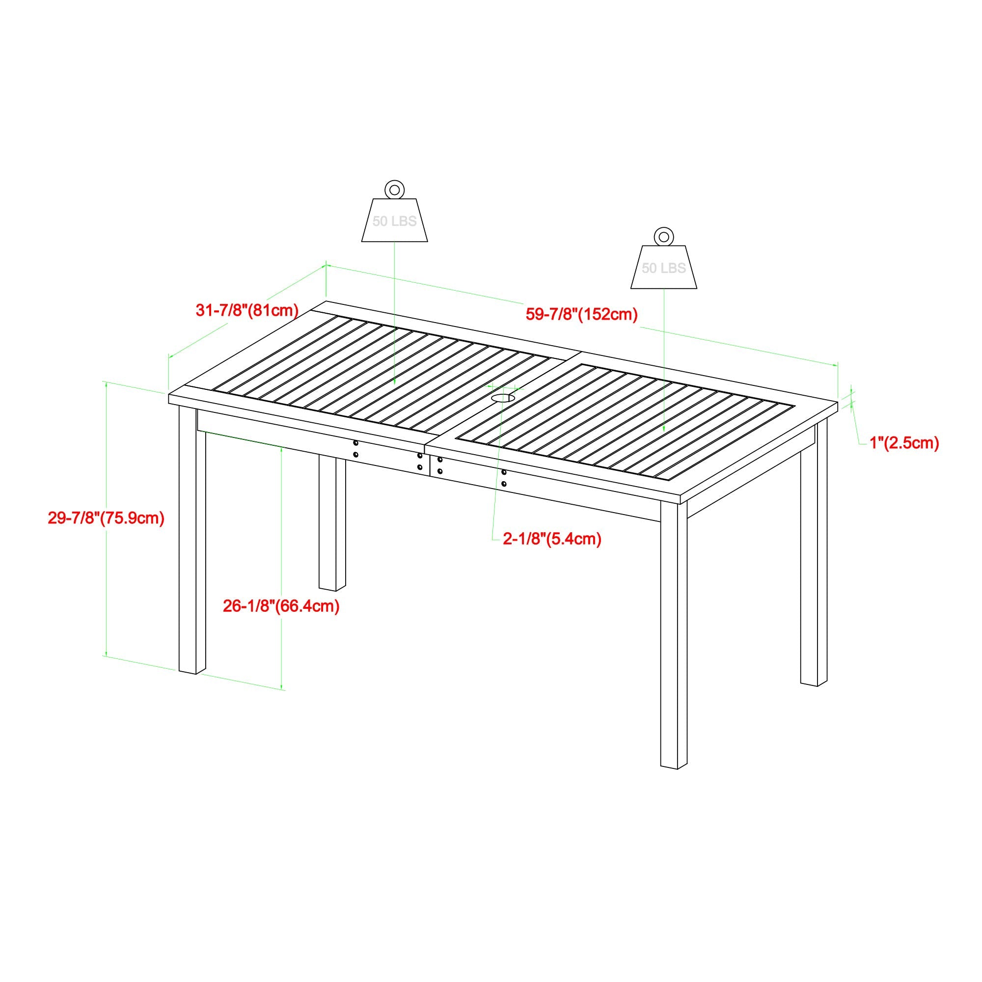 Slatted Outdoor Dining Table