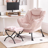 Modern Chair with Folding Footrest Lounge Accent Chai