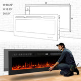 Electric Fireplaces Recessed Wall Mounted Fireplace Insert