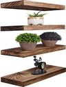 Wood Floating Shelves for Wall Decor, Rustic Wall Shelves for Bedroom Bathroom Kitchen