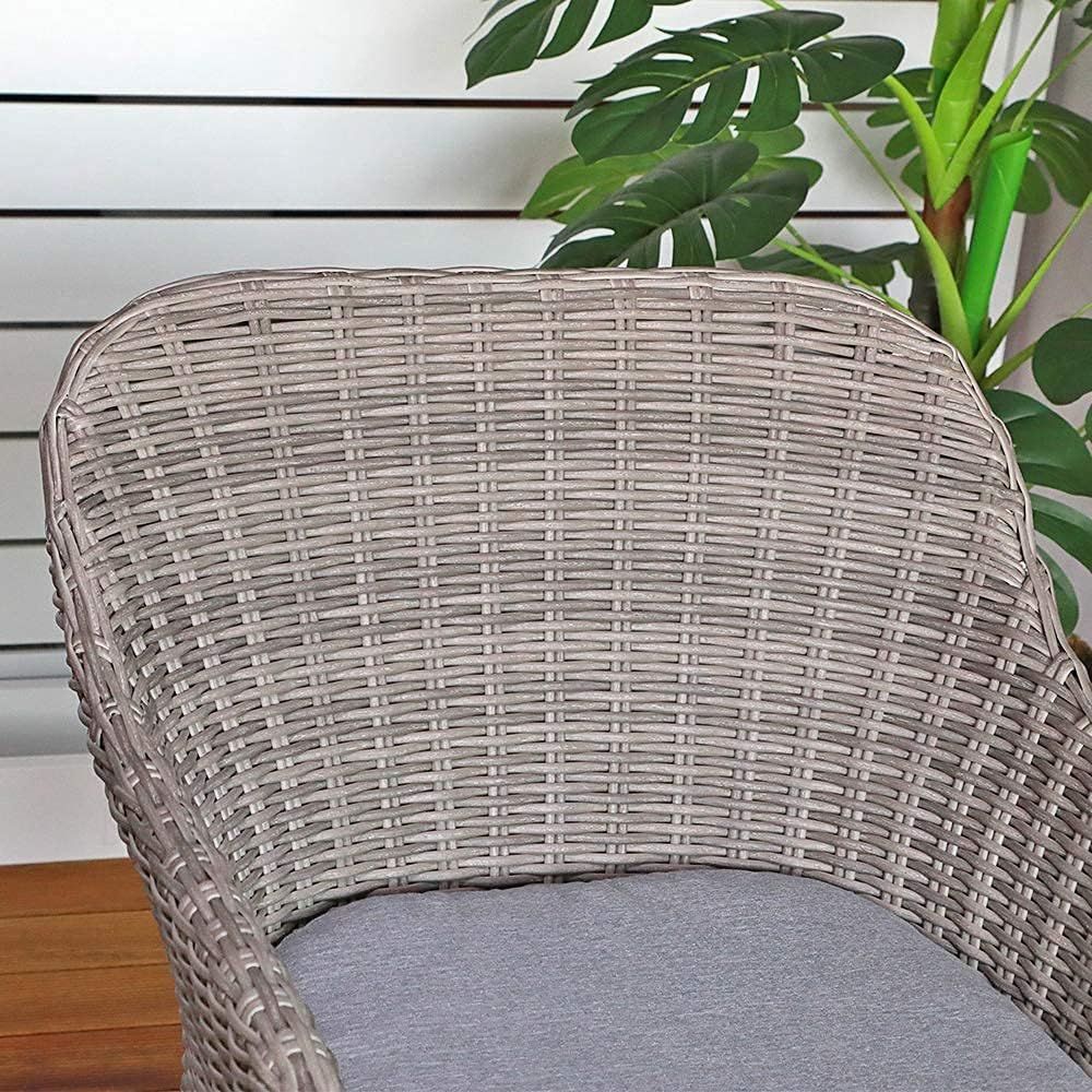 Outdoor 3-Piece Bistro Set with Seat Cushion