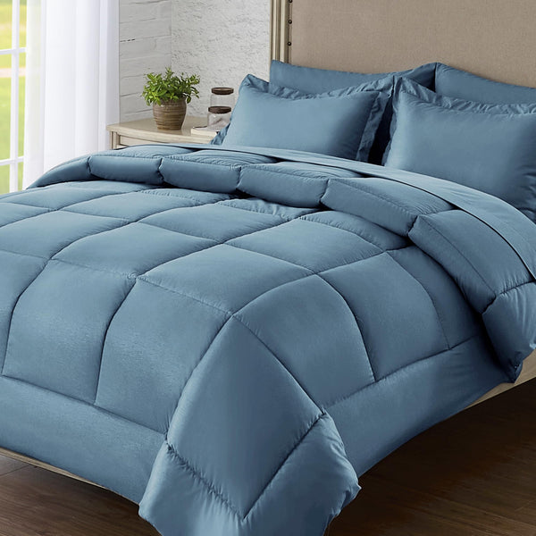 7 Pieces Comforter Set Queen, Wood Grain Texture Bedding Comforter