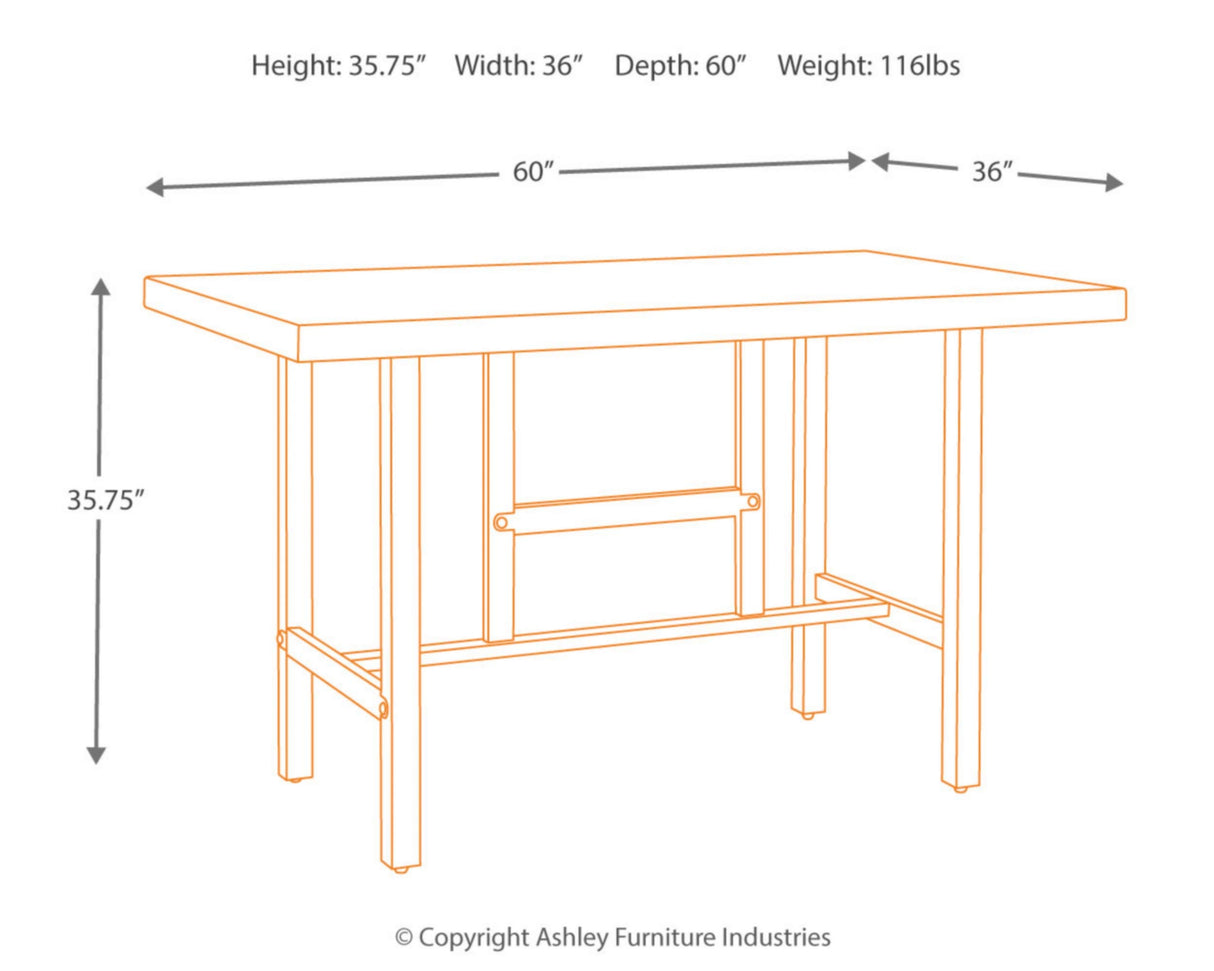 Kavara Modern Industrial Counter Height Dining Room Table