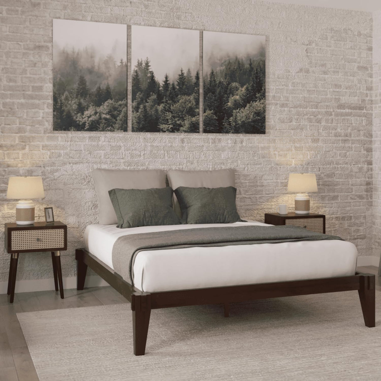 Chalipa 14” Queen Bed Frame - Solid Wood Platform Bed