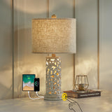 3-Way Dimmable 22'' USB A+C Touch Control Table Lamp