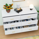 White Dresser, Modern Dresser for Bedroom, 6 Drawer Handles