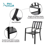 Wrought Iron Patio Outdoor Dining Chairs, Portable Black Outdoor Patio Chairs Set