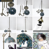 Tiffany Floor Lamp Sea Blue Stained Glass Dragonfly